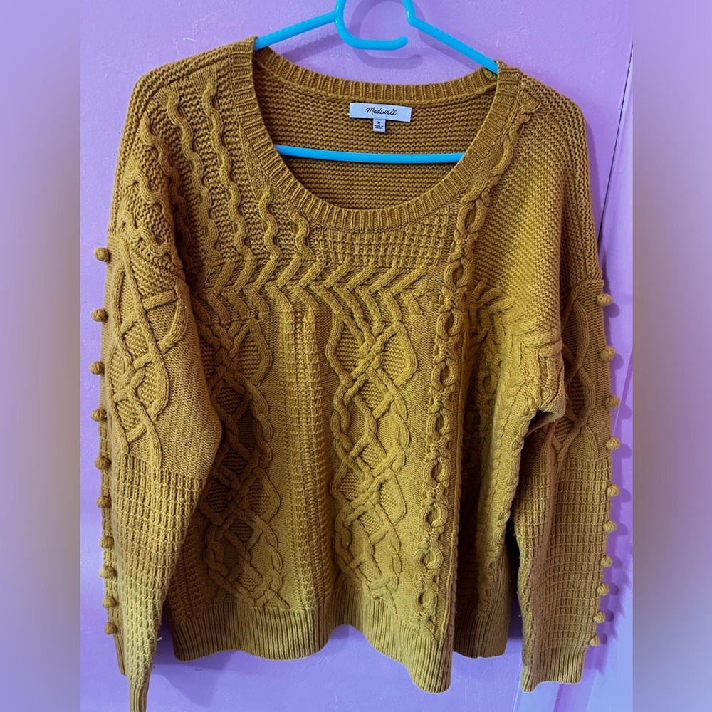 Madewell Merino Wool Pullover Yellow Sweater